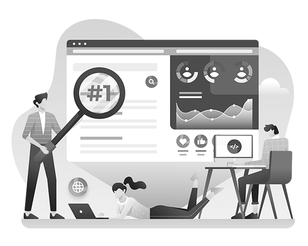 Image showing a number one search result position with accompanying graphs & data.